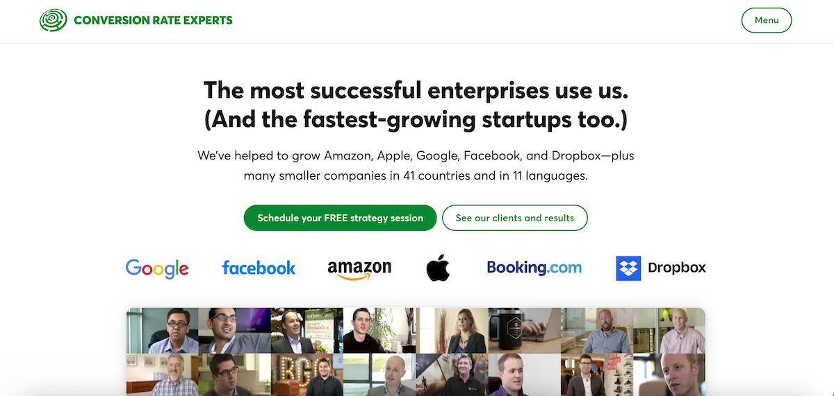 Conversion Rate Experts homepage