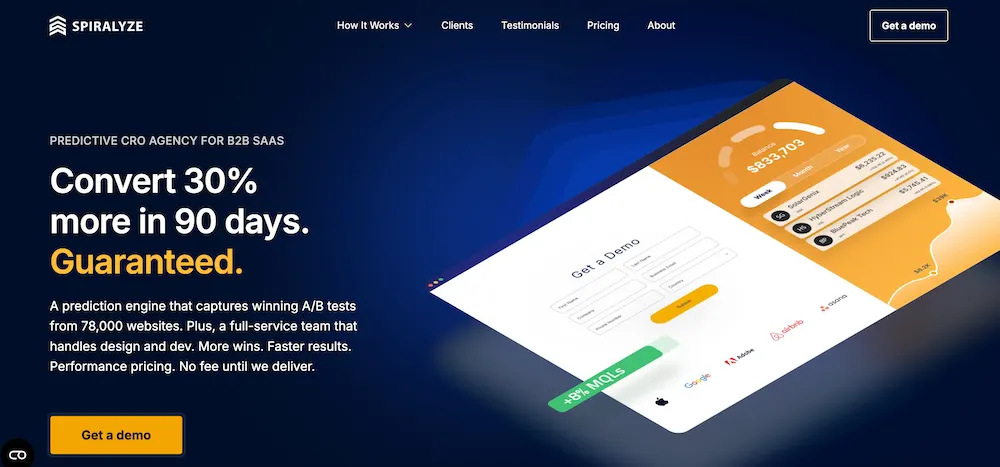Spiralyze homepage