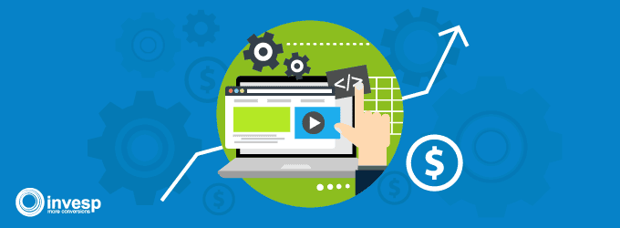 an image of a laptop screen with a landing page undergoing some changes and improvements to increase its conversion rate.