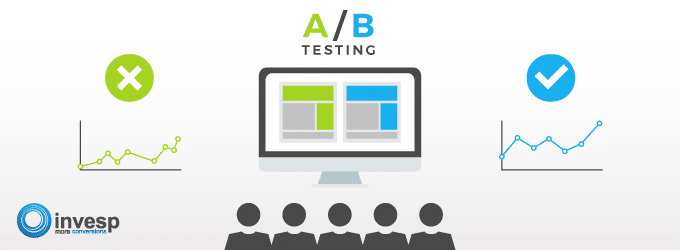 a cartoon image of a laptop screen with A/B test written ontop by the sides, a winning and losing A/B test.