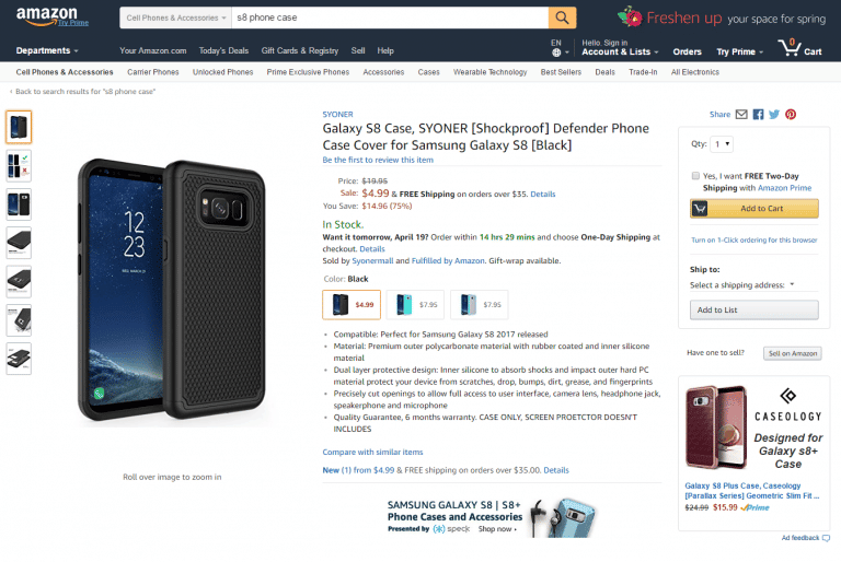 Amazon sale example