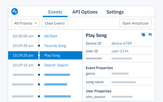 Amplitude event explorer extension