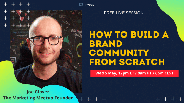 A webinar picture explaining how to build a brand community from the scratch to have raving loyal fans.