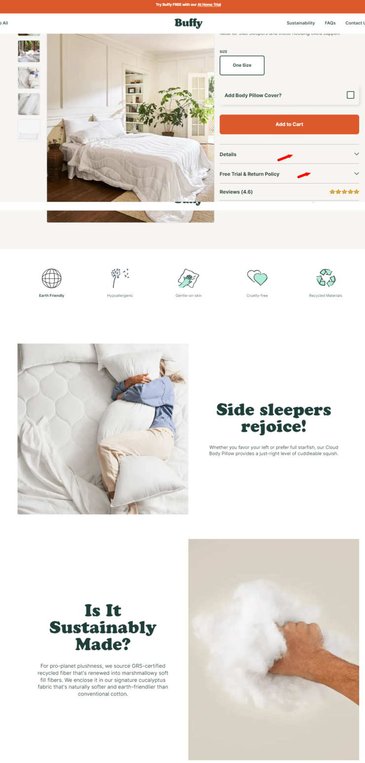 Buffy product page