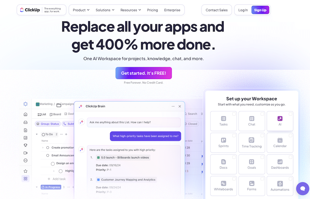ClickUp saas value proposition