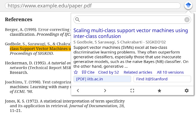 Google scholar extension