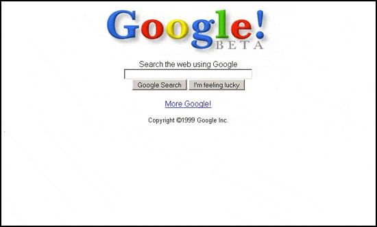 Google homepage 1999