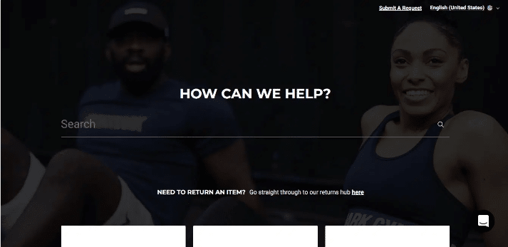 Gymshark support pages example