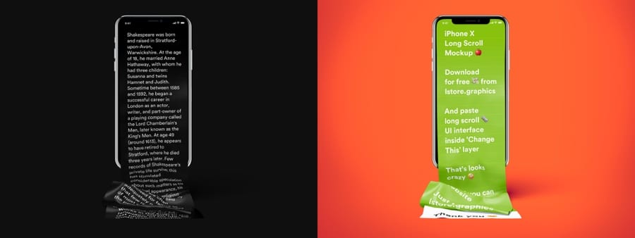an image of two phone screens with their pages spilling over indicating they’ve been over scrolled.