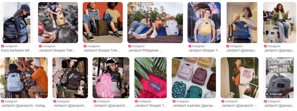 JanSport Instagram gallery