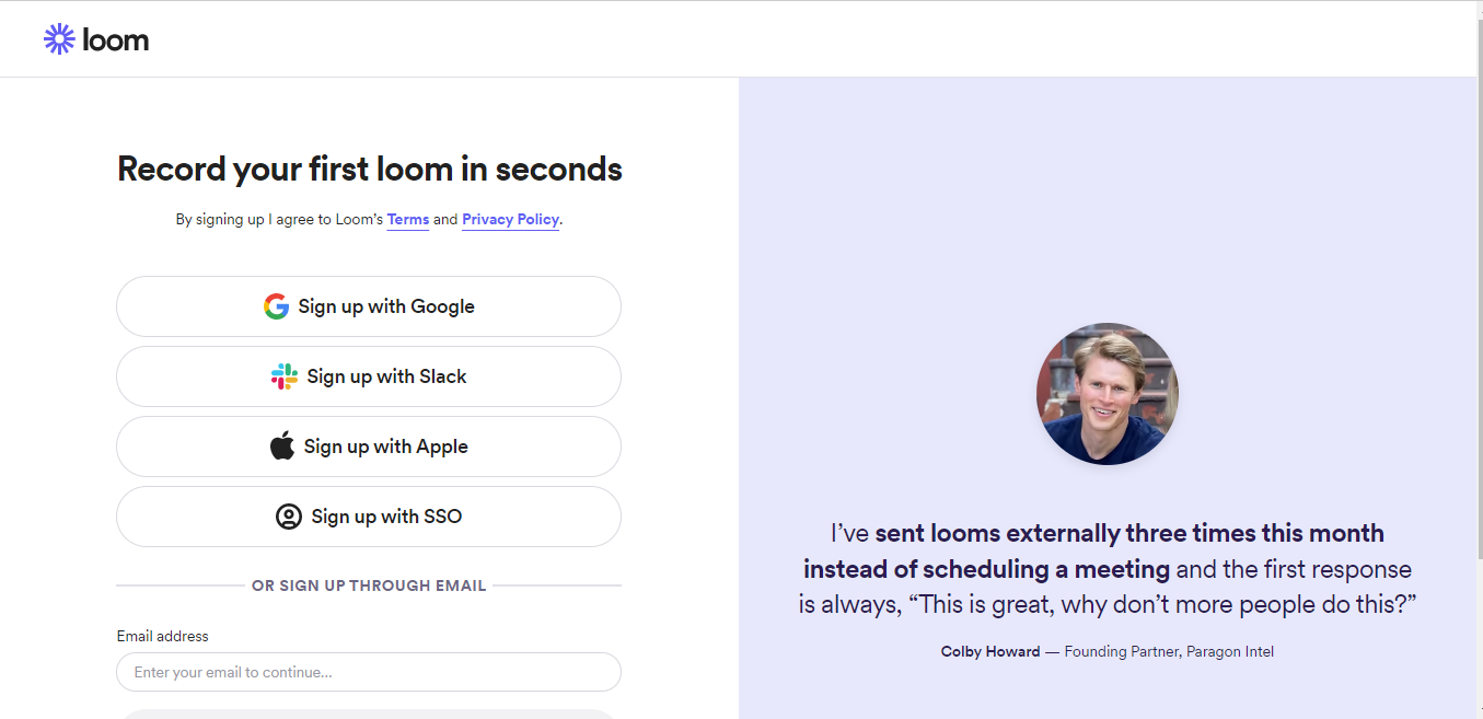 How to sign in with email, Google, Slack, or Apple – Loom