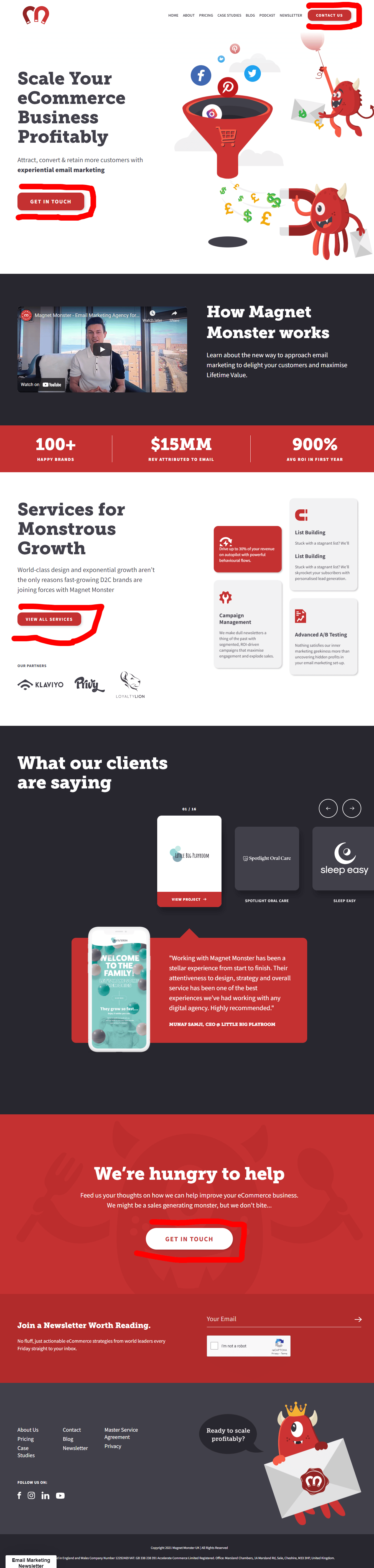 Magnetmonster homepage - Invesp