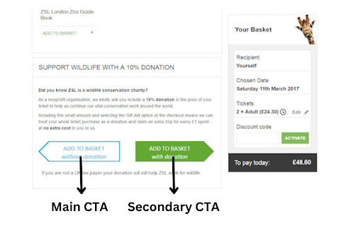 Main and secondary CTA - Invesp