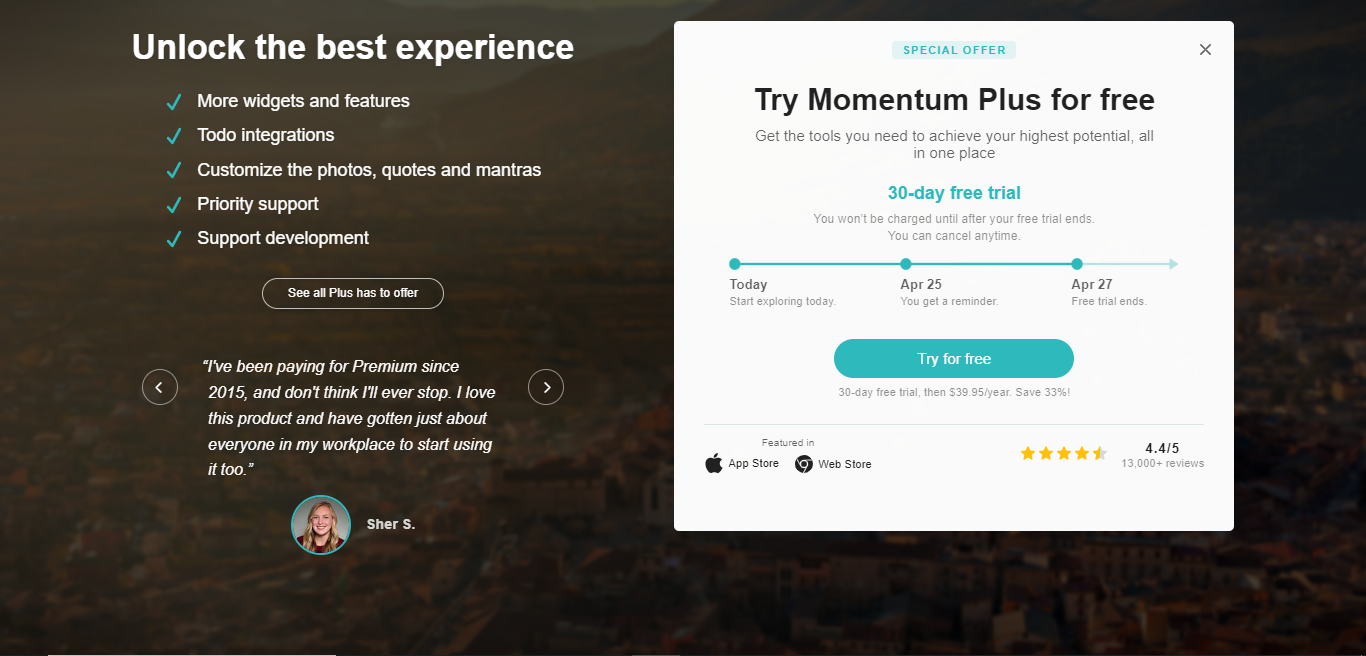 Momentum extension