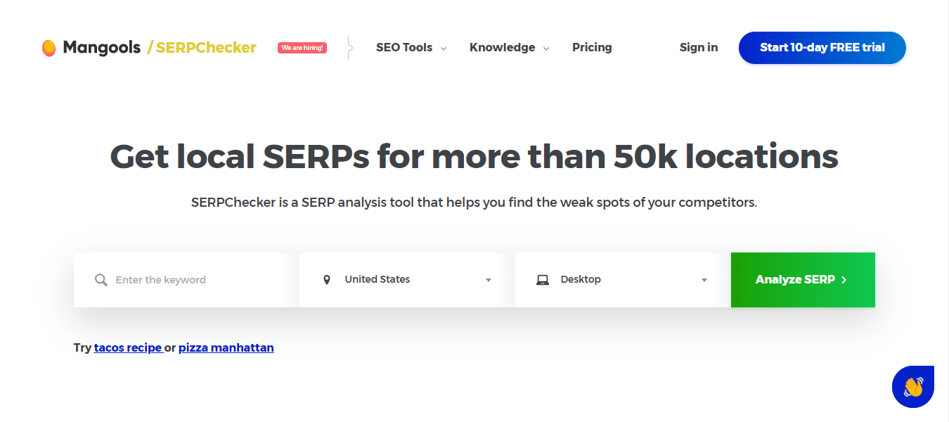 SERP ranking analysis