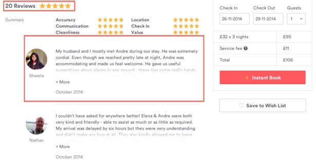 airbnb customer reviews