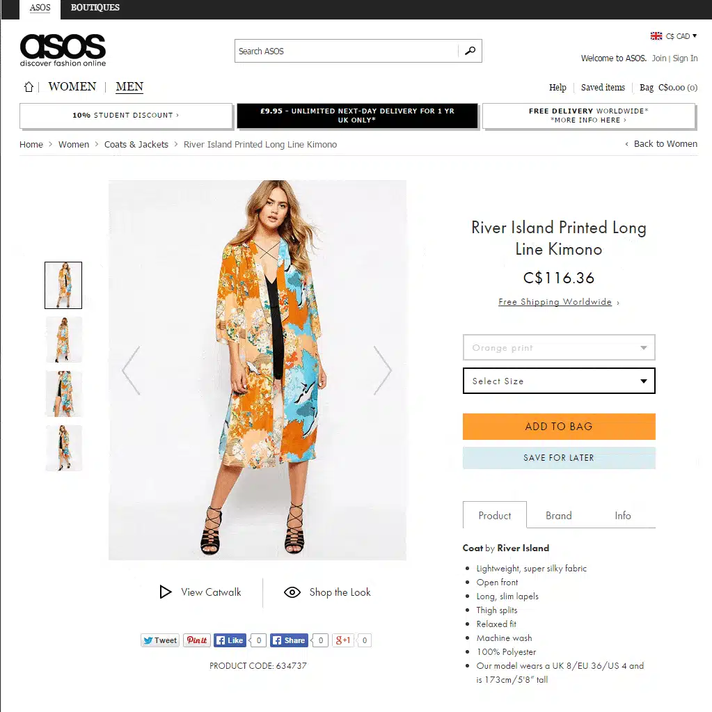 asos product page