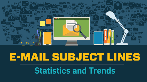 an infographic on email subject lines, statistics and trends