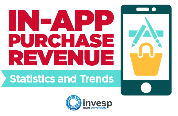 an infographic on global in-app purchase revenue statistics and trends.