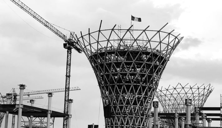 An image of a large funnel like structure showing the barebones of a funnel system for conversion optimisation