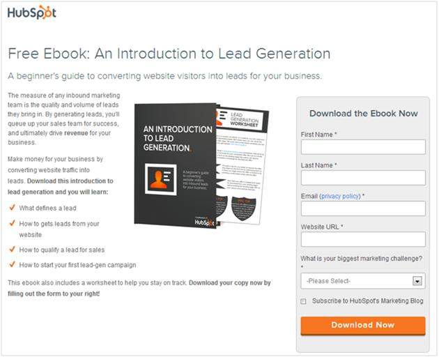 E-book landing page design 