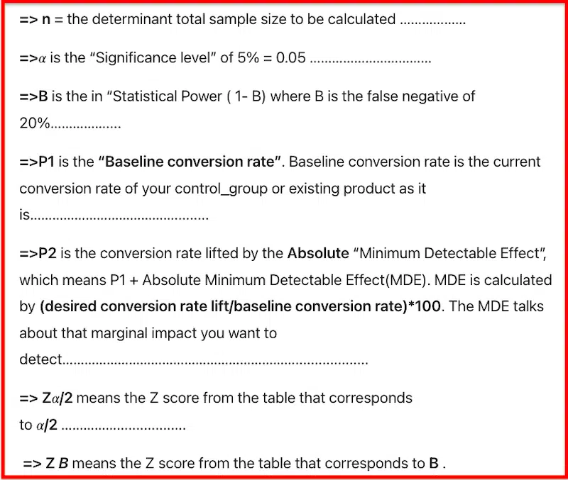 Statistical Formula Variables 