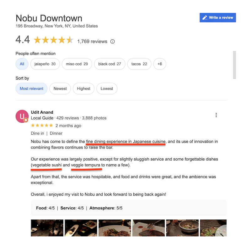 online reviews