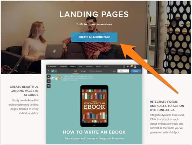 Landing page call to action button