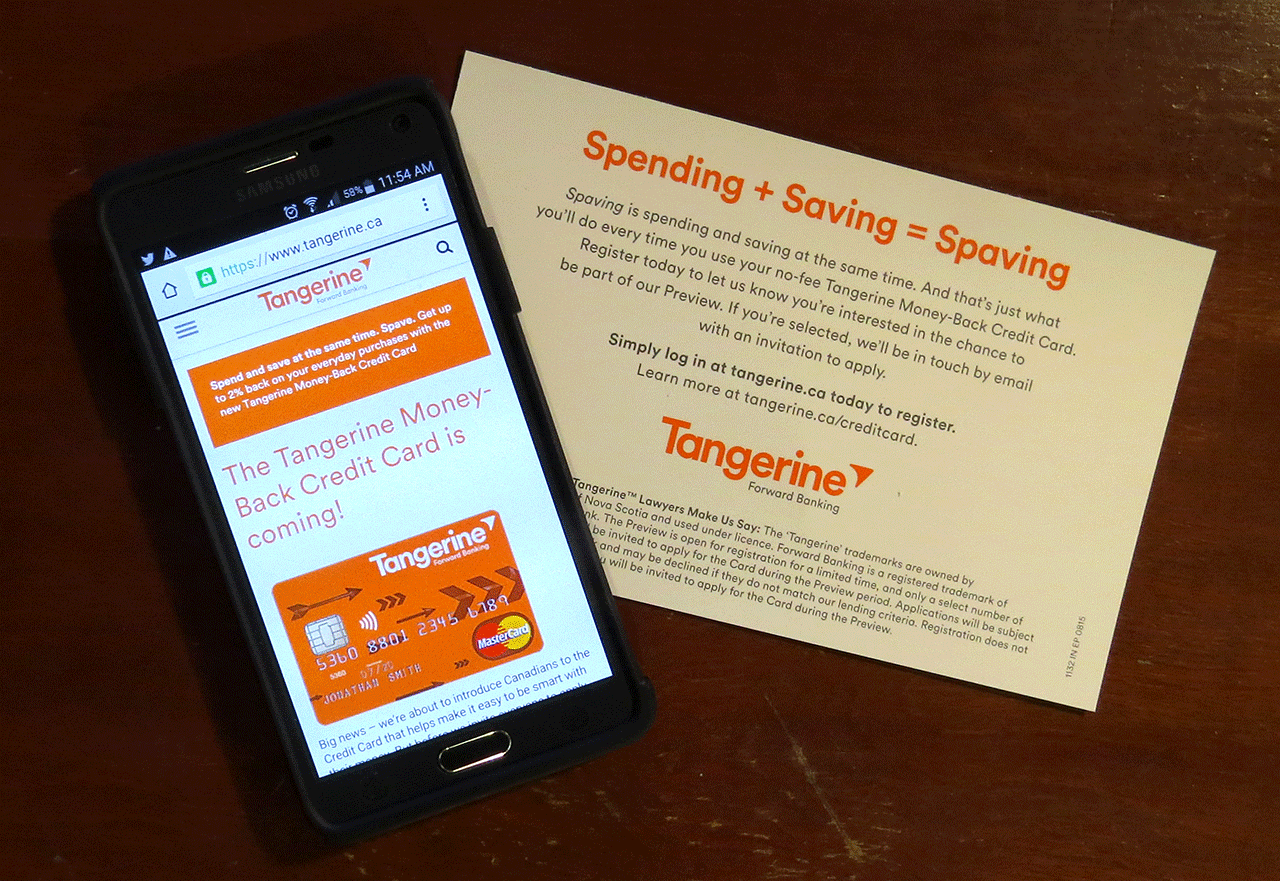 Tangerine print ad and landing page