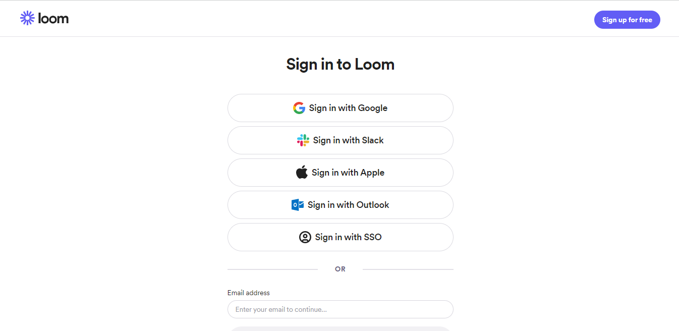 How to sign in with email, Google, Slack, or Apple – Loom