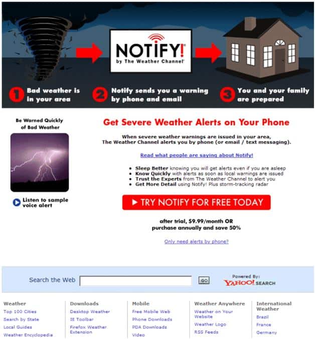 Notify page after