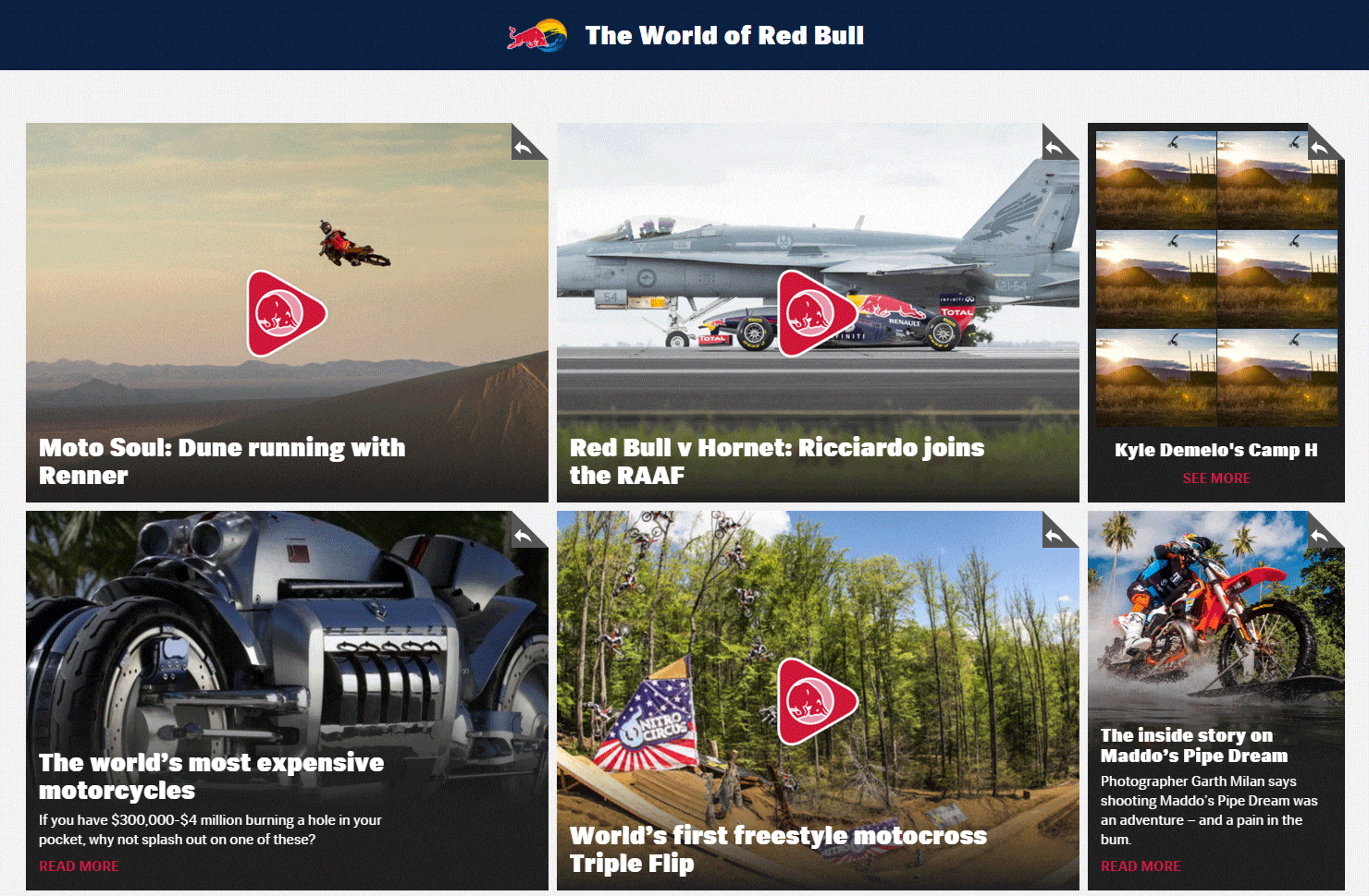 red bull web page screen cap