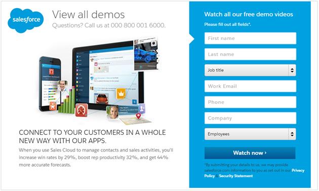 Salesforce Landing Page