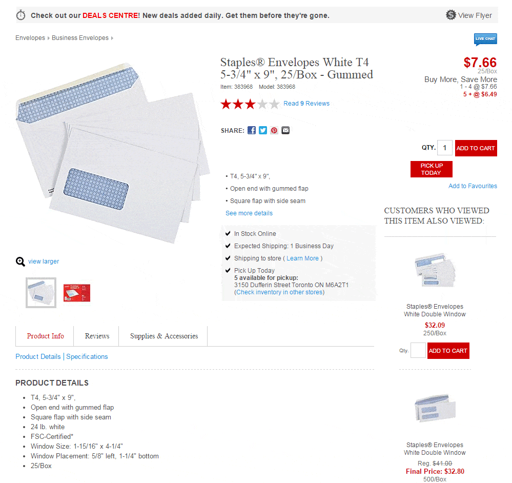 staples product page
