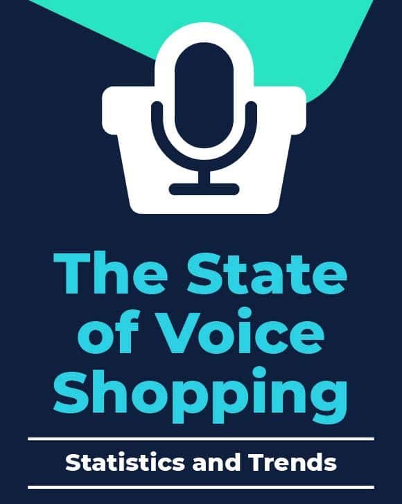 an infographic about the state of voice shopping, statistics and trends.