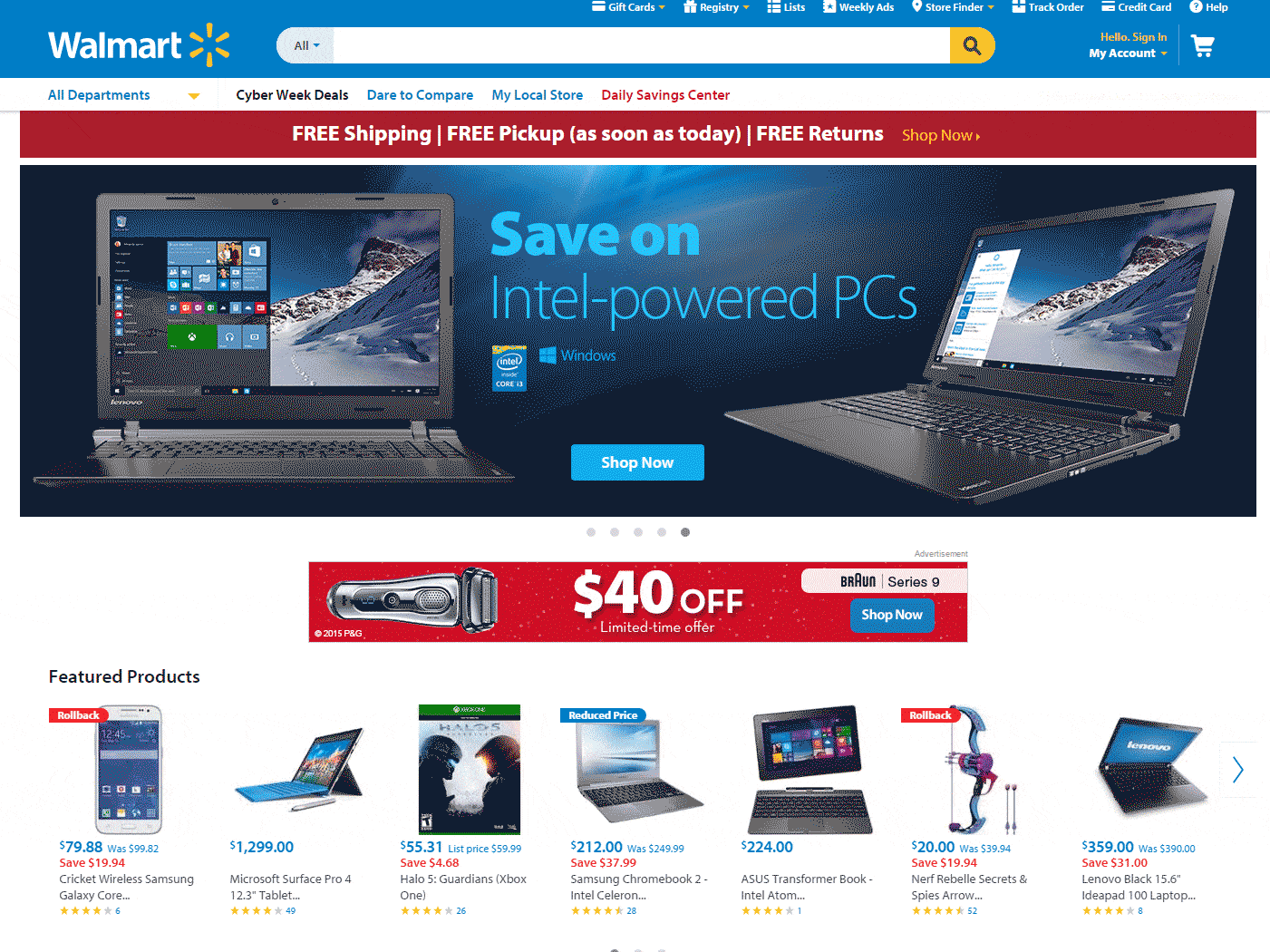 walmart-homepage - Invesp walmart homepage