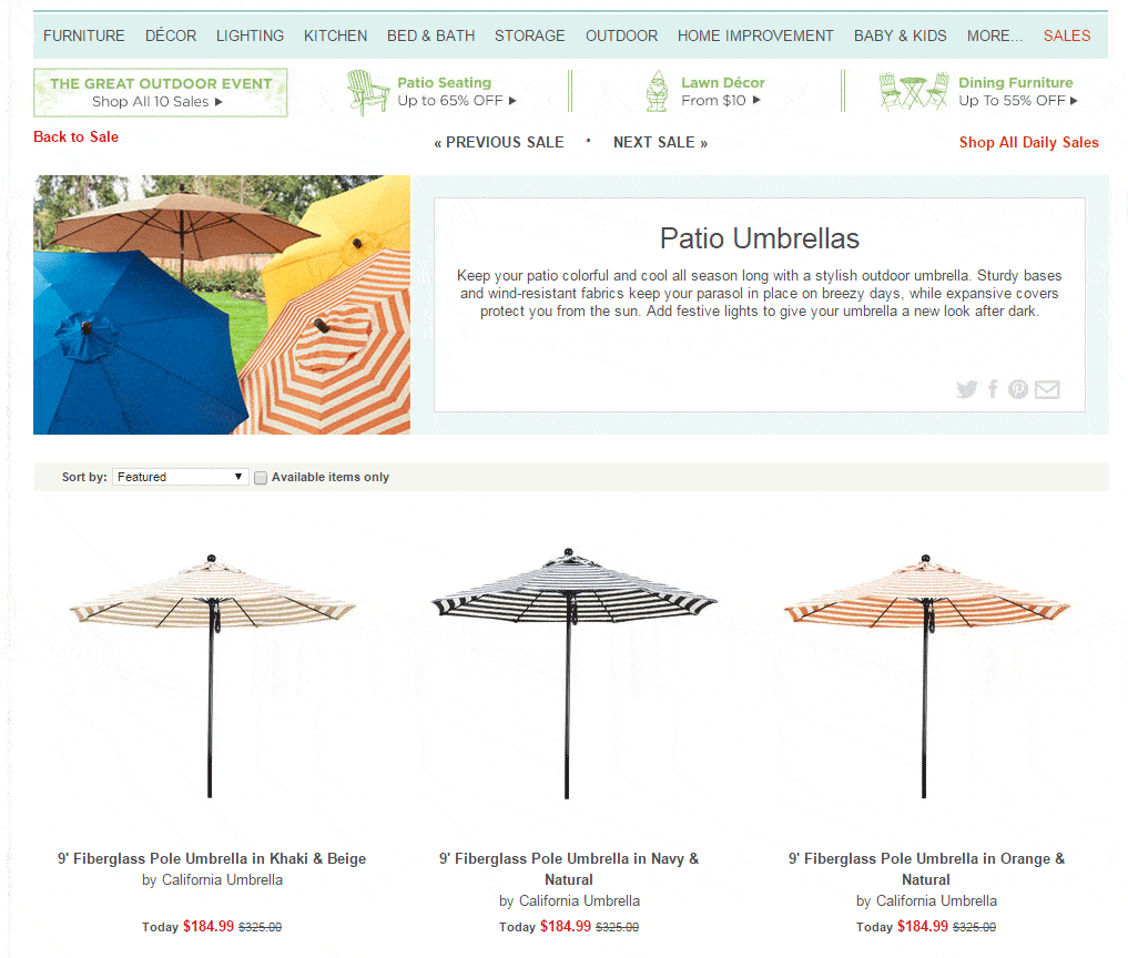 wayfair product page